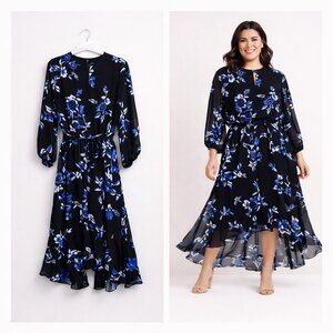 Lane Bryant Plus Size 18 Floral Keyhole Midi Dress